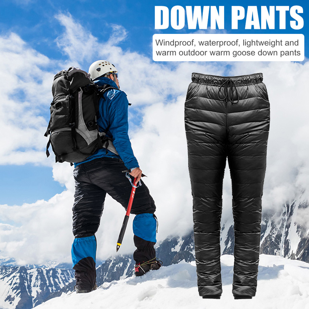 thumbnail image 5 of Pantalones de plumón con cordón a prueba de viento Esquí Trekking Espesado Escalada Invierno Cálido, 5 of 7