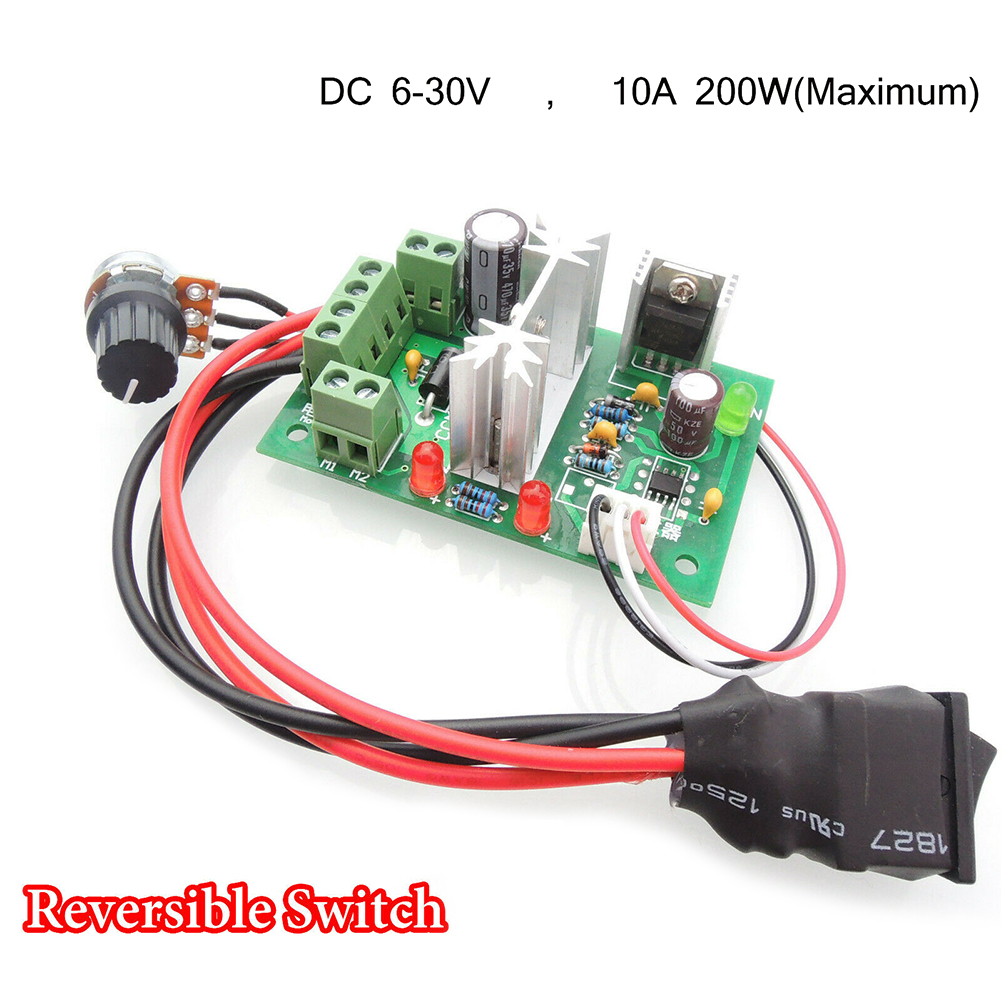 thumbnail image 4 of Controlador de velocidad del motor CCM6N 6A 6V-30V PWM DC con interruptor de marcha atrás, 4 of 6