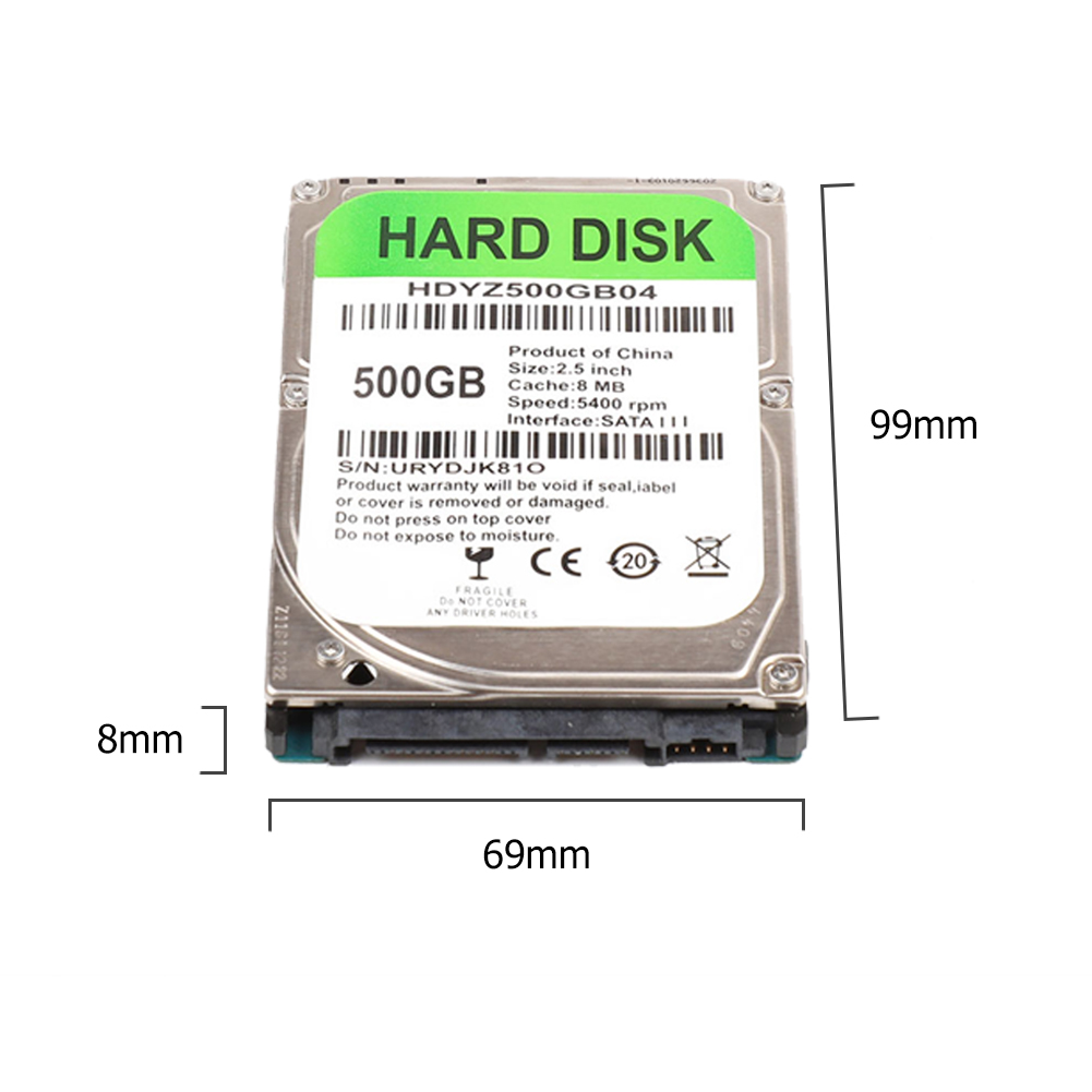 thumbnail image 2 of Disco duro interno HDD 500GB 2.5 pulgadas SATA III 5400RPM Disco duro para computadora portátil, 2 of 5
