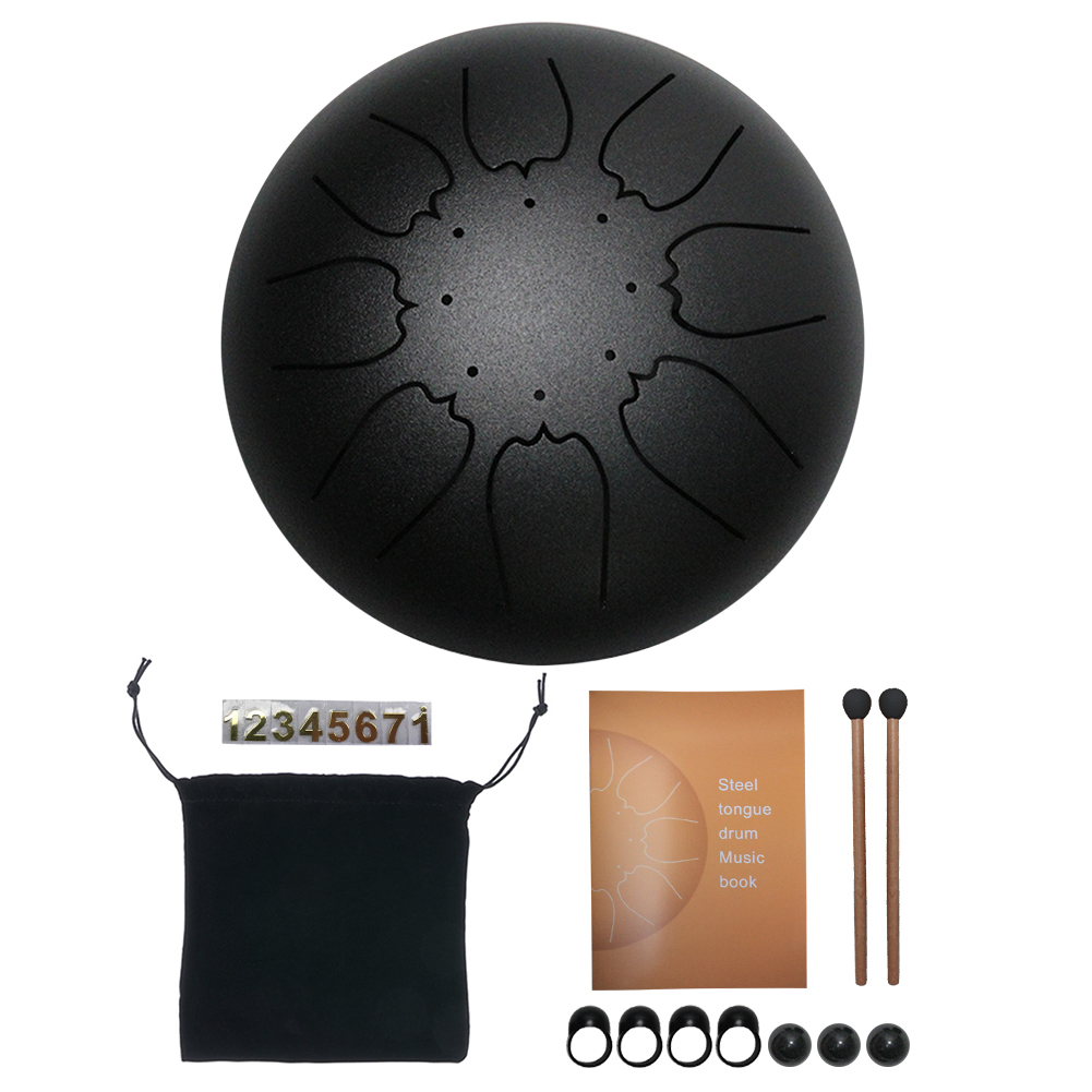 thumbnail image 4 of Steel Tongue Drum Bag 6 pulgadas 8 Tune Set con Drumstick Pad Carrying Black, 4 of 8