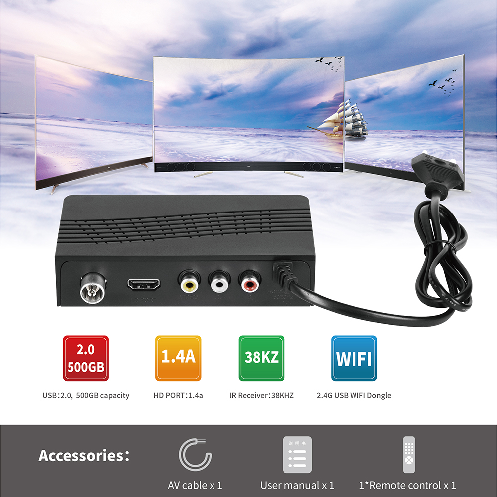 thumbnail image 4 of Digital TV Box 1080P Convertidor DVB-T2 H.264 IPTV Set Top Player Enchufe de la UE, 4 of 9