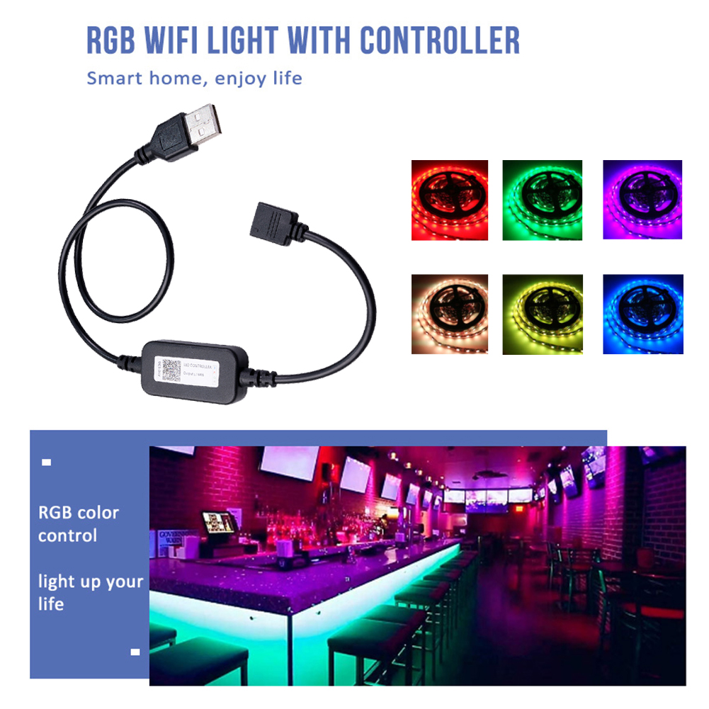 thumbnail image 5 of Controlador de luz de tira 5V USB Compatible con Bluetooth RGB LED Aplicación de teléfono Control Mus, 5 of 7