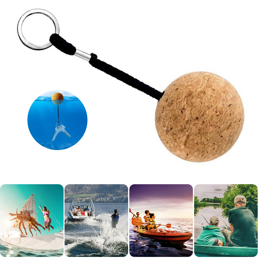 thumbnail image 3 of Llavero de bola de corcho flotante de 50mm Ehuebsd para barco marino pesca vela surf kayak, 3 of 9