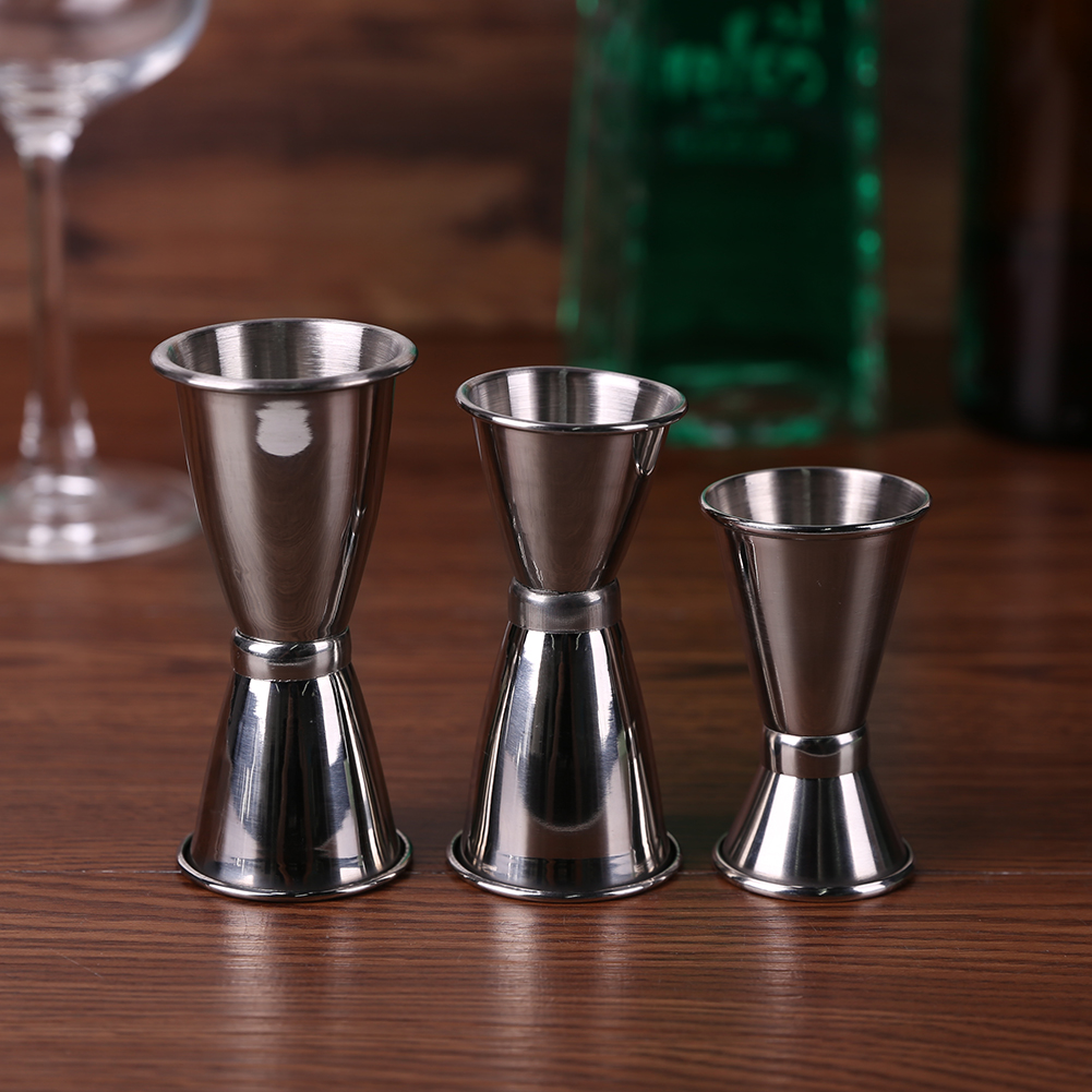 thumbnail image 3 of Juego de medidor Jigger de taza medidora mezcladora de bebidas de cóctel de acero inoxidable 3 uds, 3 of 9
