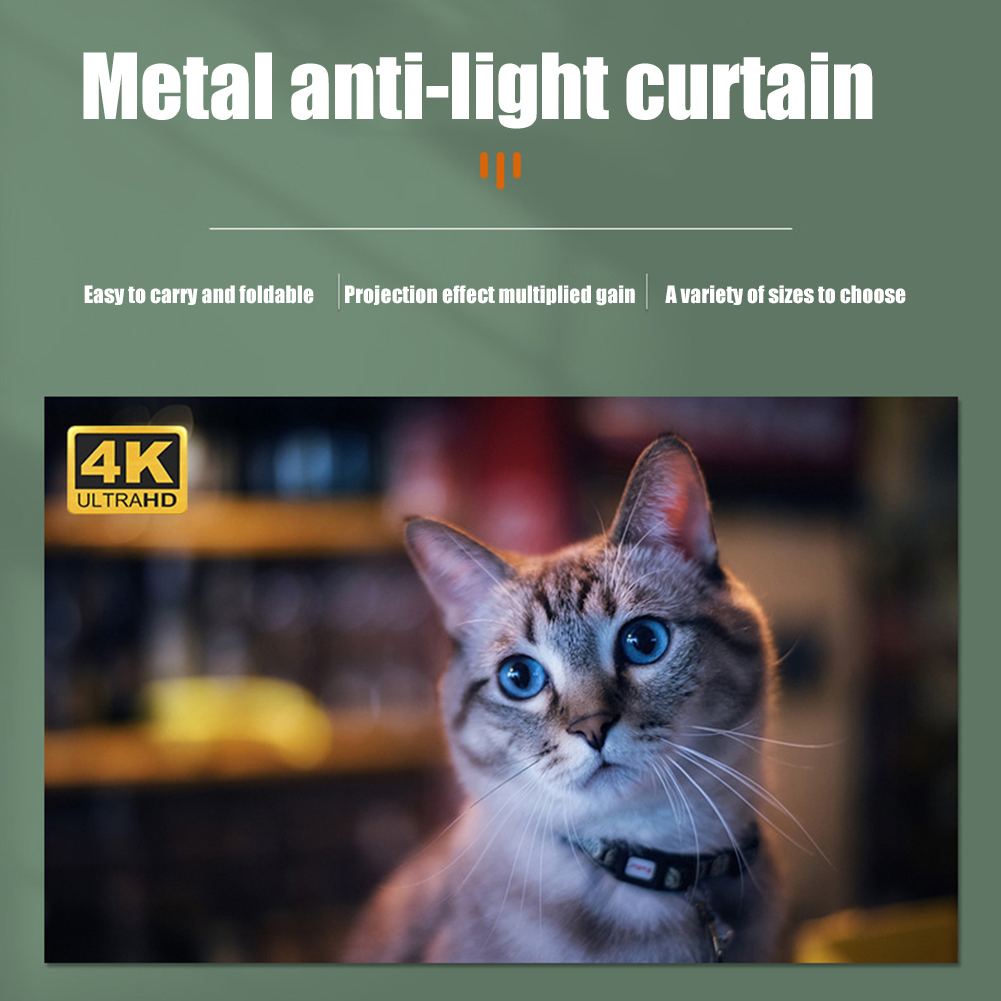thumbnail image 1 of Pantalla de proyector de metal 4K HD Cortina de proyección de luz anti para KTV al aire libre, 1 of 9