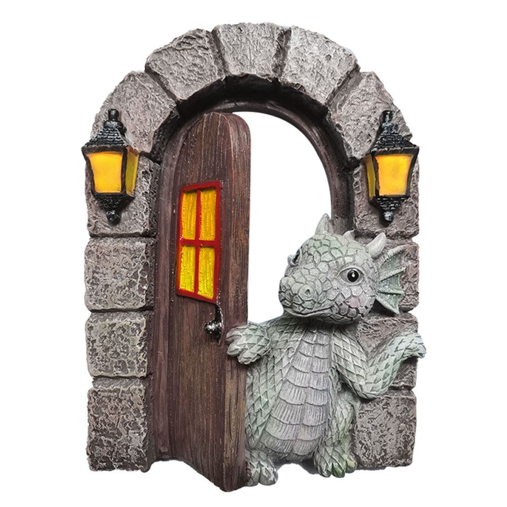 thumbnail image 4 of Dinosaurio Escalada Ventanas Escultura Jardín Dragón Apertura Puerta Estatua (B), 4 of 9