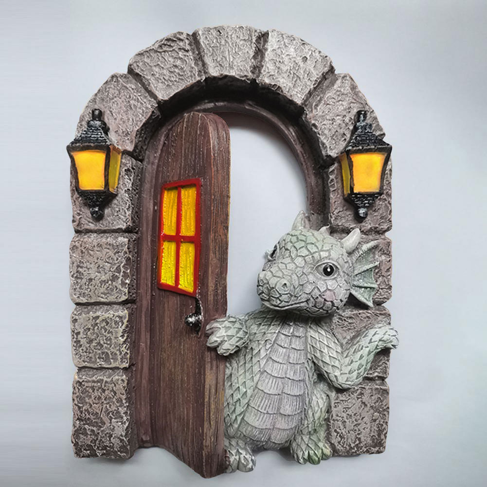 thumbnail image 3 of Dinosaurio Escalada Ventanas Escultura Jardín Dragón Apertura Puerta Estatua (B), 3 of 9