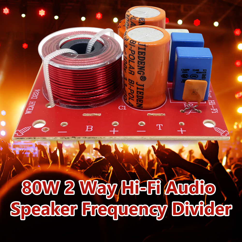 Divisor de frecuencia Ehuebsd 80W Altavoz de alta fidelidad 2 vías