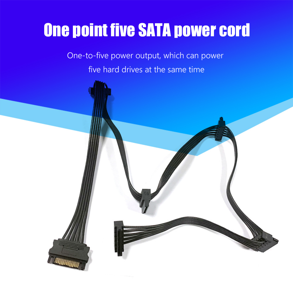 thumbnail image 4 of 1 divisor SATA de 15 pines a 5 cables de alimentación de disco duro para PC servidor, 4 of 7
