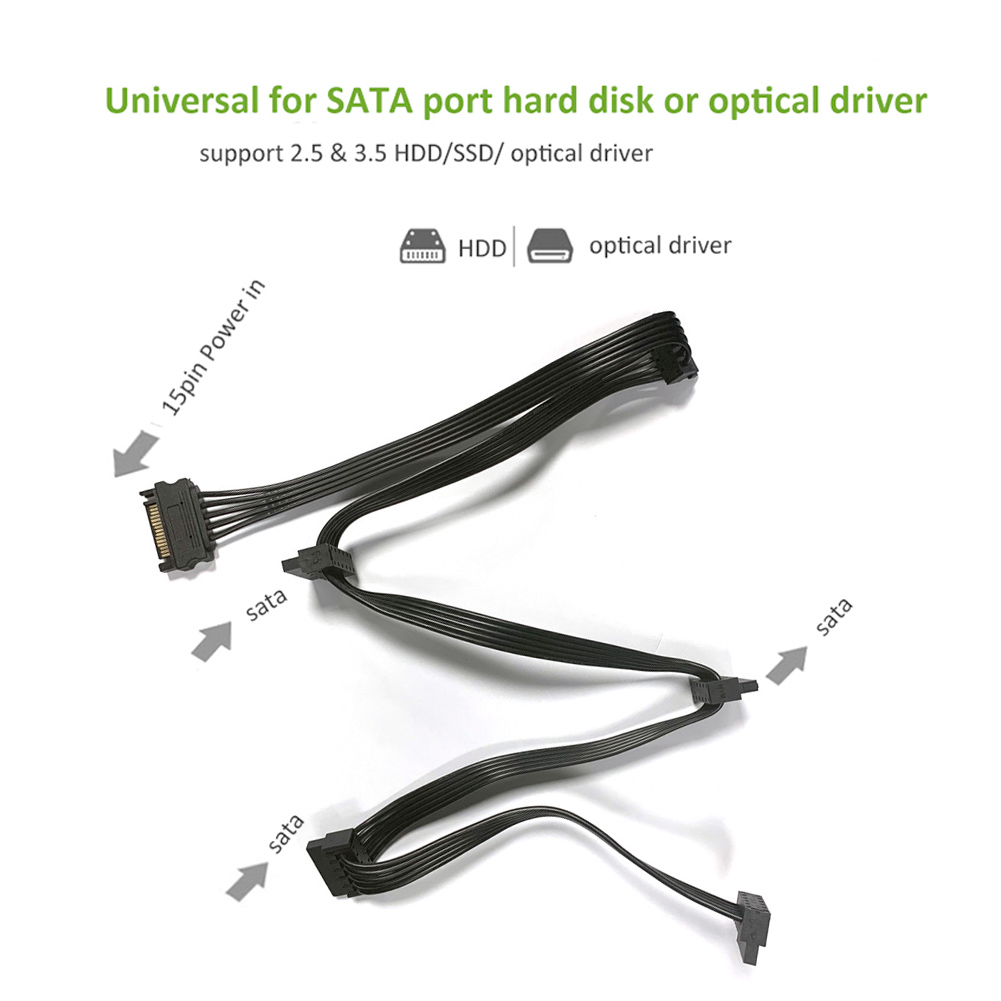 thumbnail image 1 of 1 divisor SATA de 15 pines a 5 cables de alimentación de disco duro para PC servidor, 1 of 7
