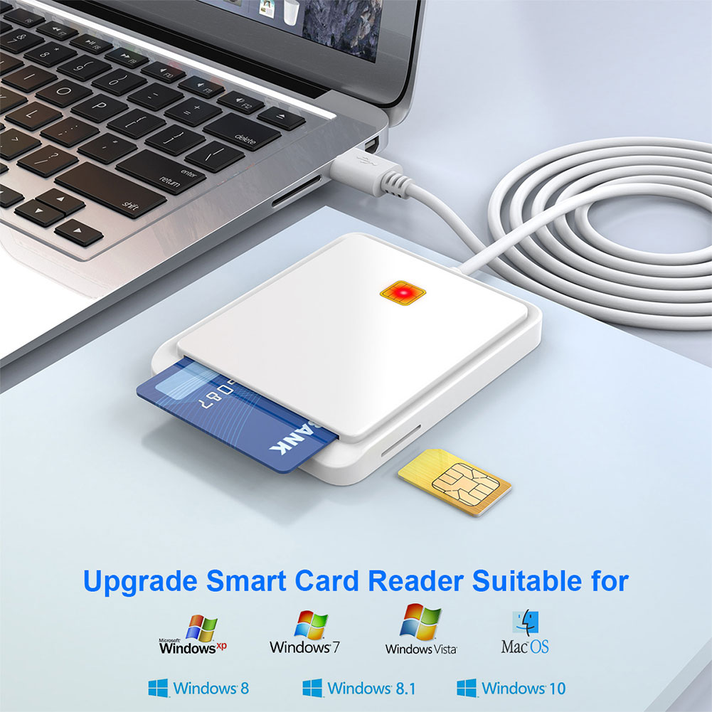 thumbnail image 4 of Lector de Tarjetas USB 2.0 Inteligente para CAC IC ID Bank SIM Windows 7 8 10 Vista, 4 of 7