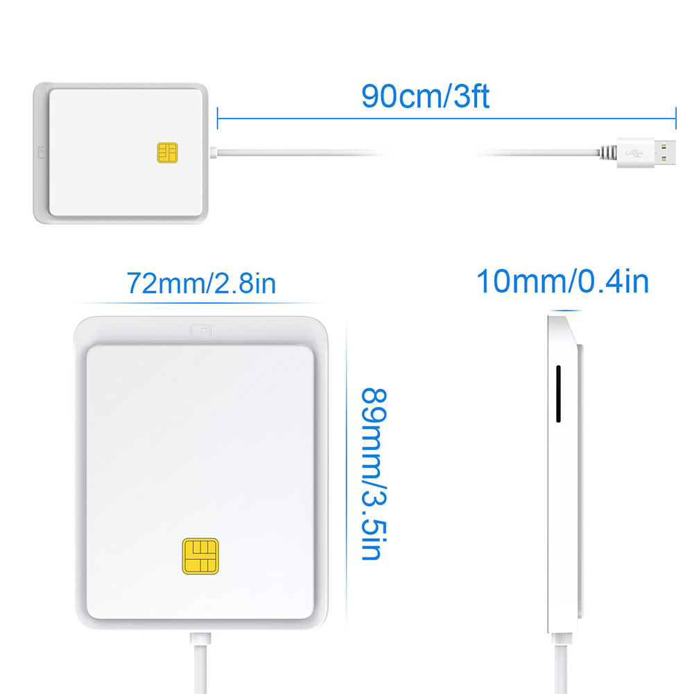 thumbnail image 2 of Lector de Tarjetas USB 2.0 Inteligente para CAC IC ID Bank SIM Windows 7 8 10 Vista, 2 of 7