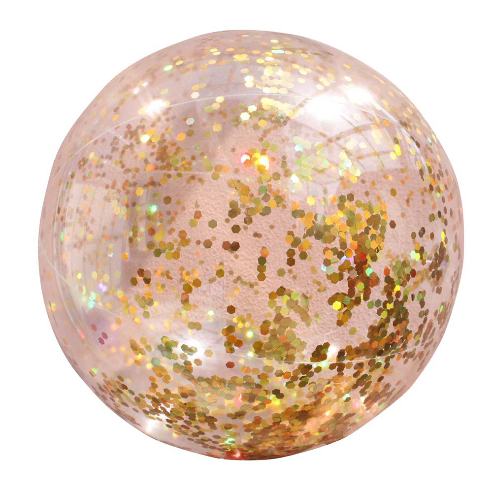 thumbnail image 4 of Pelota de playa inflable Ehuebsd de 40 cm juguetes de piscina confeti dorado brillante, 4 of 7
