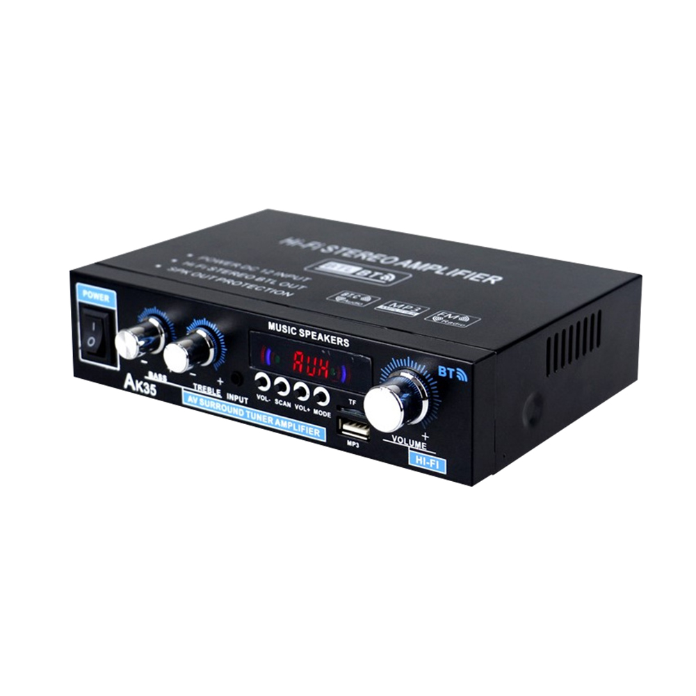 thumbnail image 3 of Amplificador de audio HiFi Bluetooth AK35 Amplificador de potencia de 2 canales con USB TF RCA AUX + Control remoto, 3 of 6