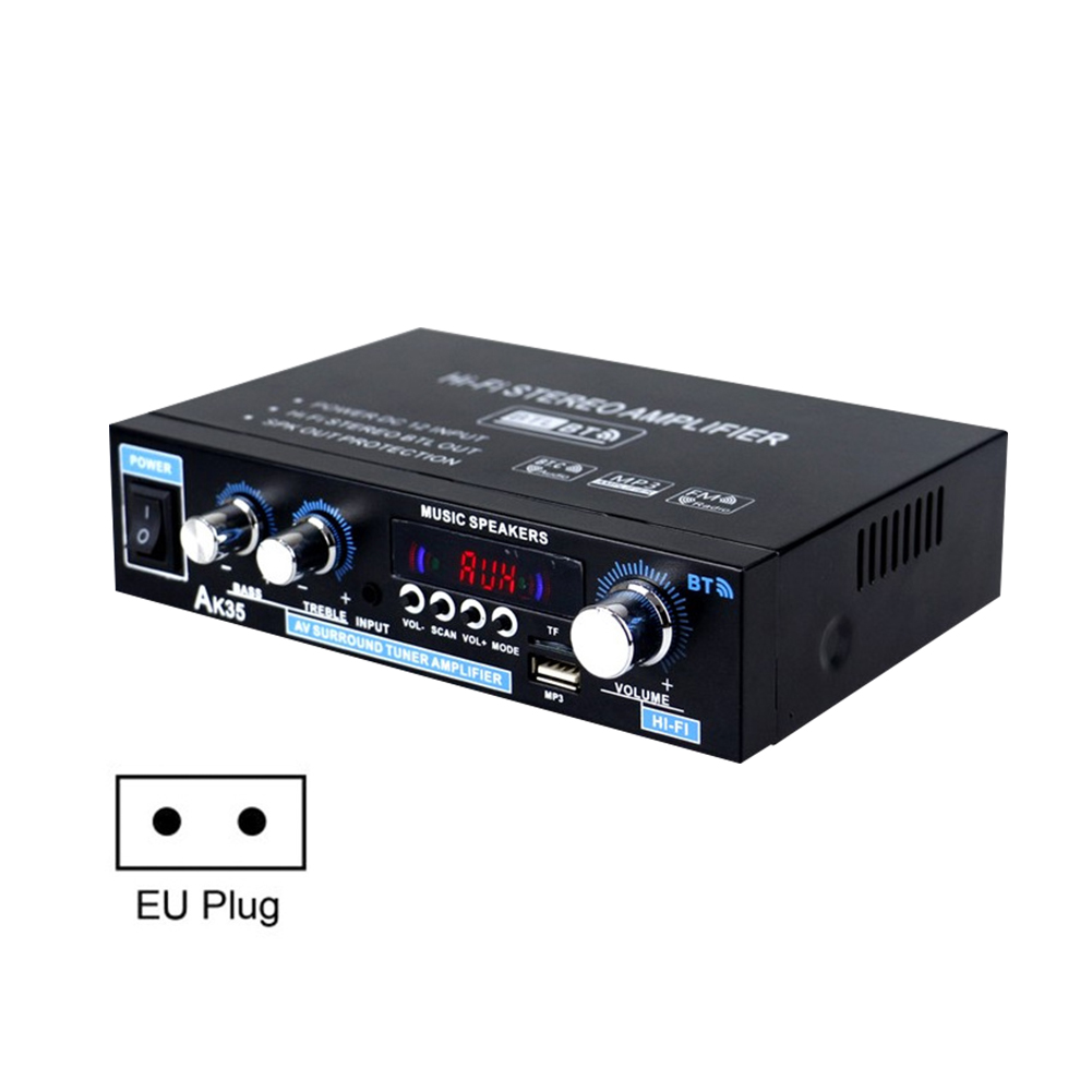 thumbnail image 4 of Amplificador de audio HiFi Bluetooth AK35 Amplificador de potencia de 2 canales con USB TF RCA AUX + Control remoto, 4 of 6