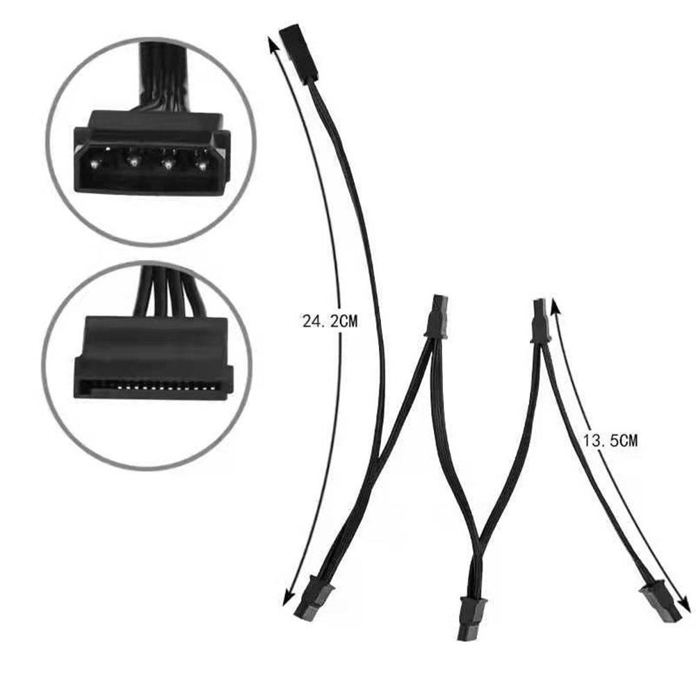 thumbnail image 2 of Cable divisor de fuente de alimentación para disco duro 5Molex, 4 pines, 1 a 5 SATA, 15 pines, 78cm, 2 of 5