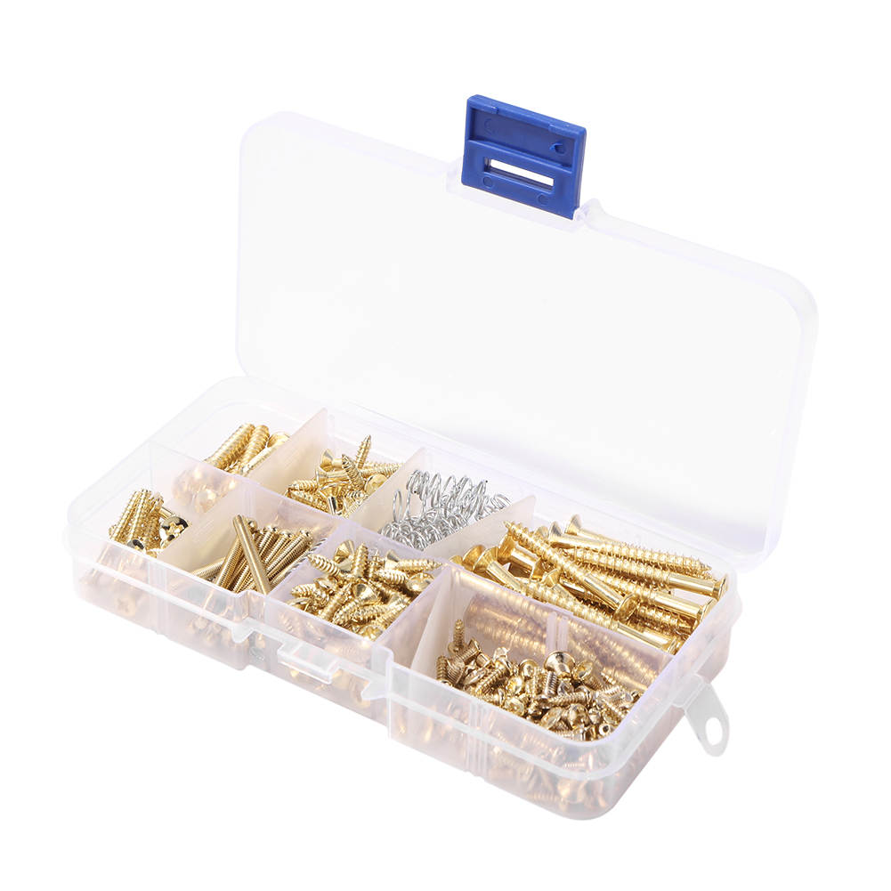 thumbnail image 4 of Kit de tornillos de guitarra Ehuebsd 226 piezas para montaje de placa trasera de golpeador con caja dorada, 4 of 8