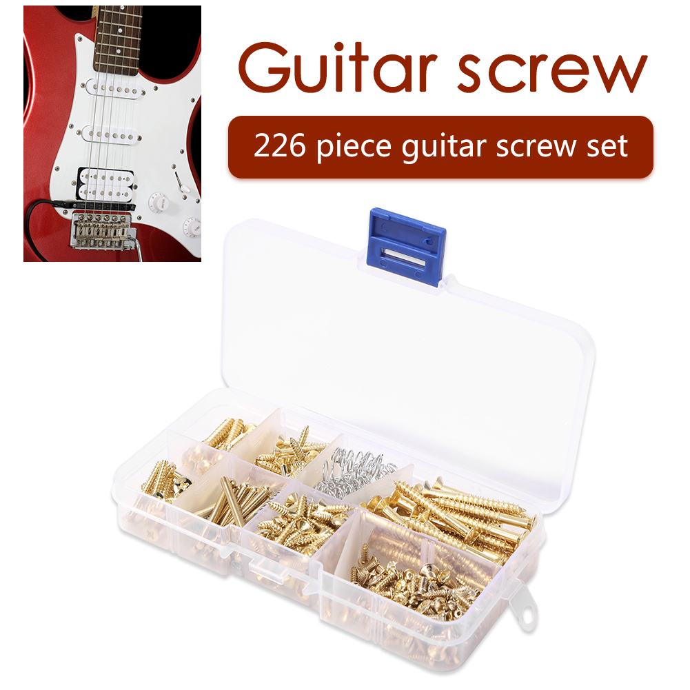thumbnail image 3 of Kit de tornillos de guitarra Ehuebsd 226 piezas para montaje de placa trasera de golpeador con caja dorada, 3 of 8