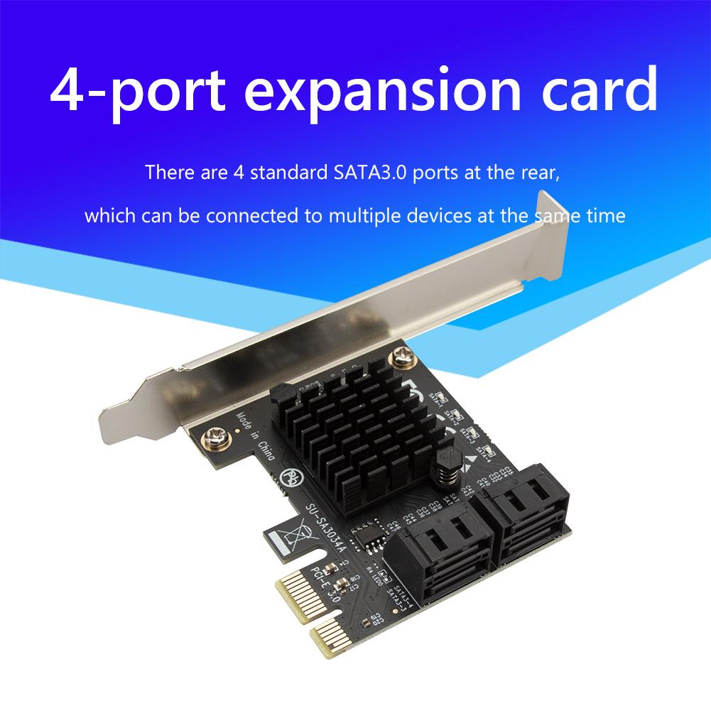 thumbnail image 4 of Adaptador SATA PCIe 4 Puertos SATA III a Tarjeta de Expansión PCI Express 3.0 X1, 4 of 5