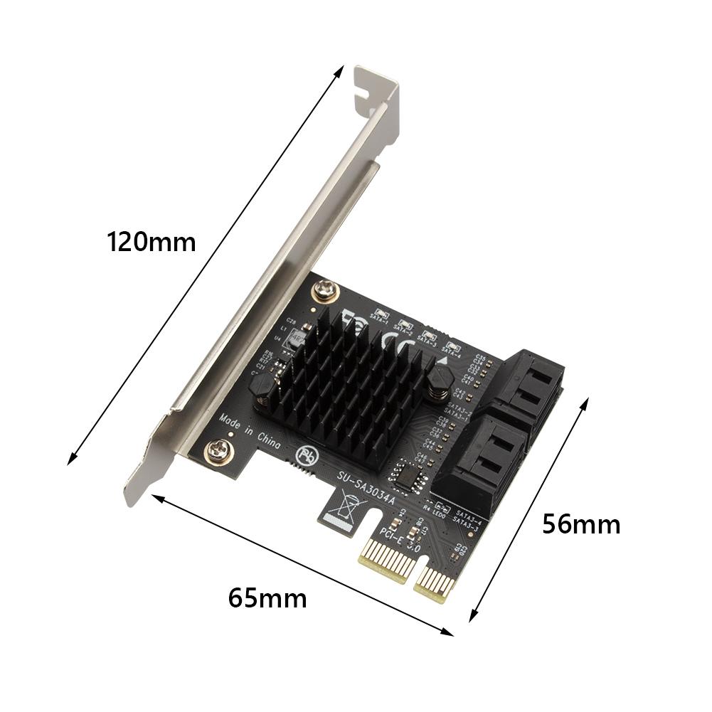 thumbnail image 2 of Adaptador SATA PCIe 4 Puertos SATA III a Tarjeta de Expansión PCI Express 3.0 X1, 2 of 5