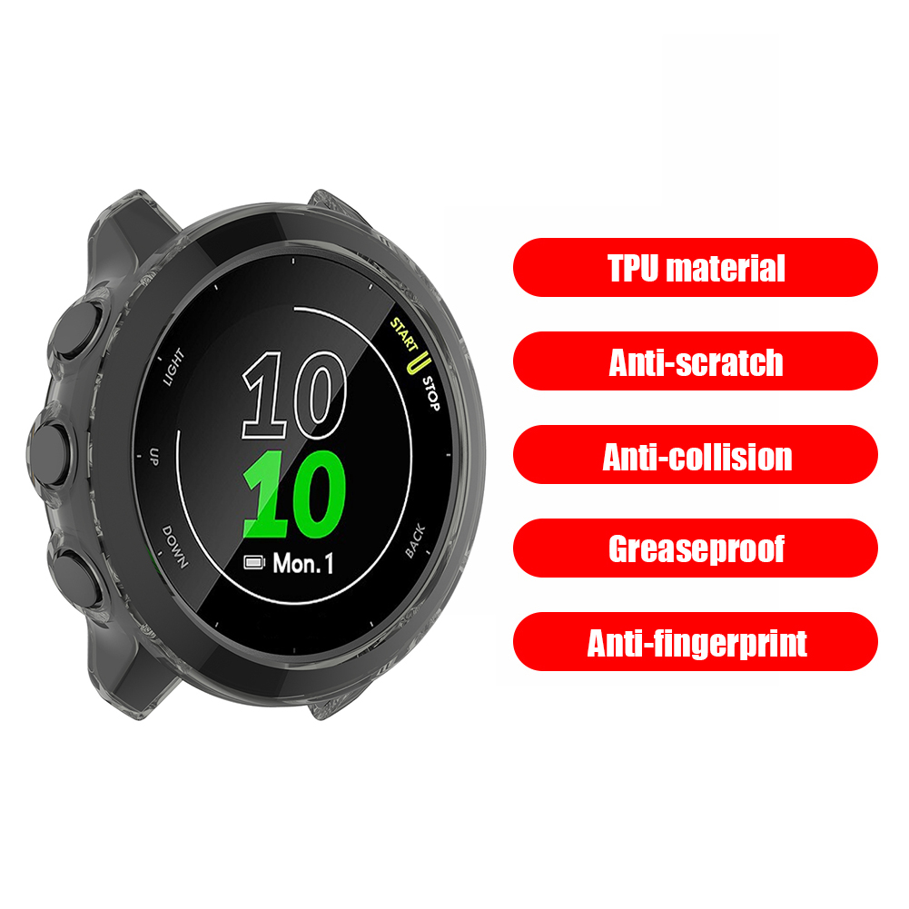 thumbnail image 5 of Carcasa protectora de piel antiarañazos para reloj inteligente Garmin Forerunner 55/158, 5 of 6