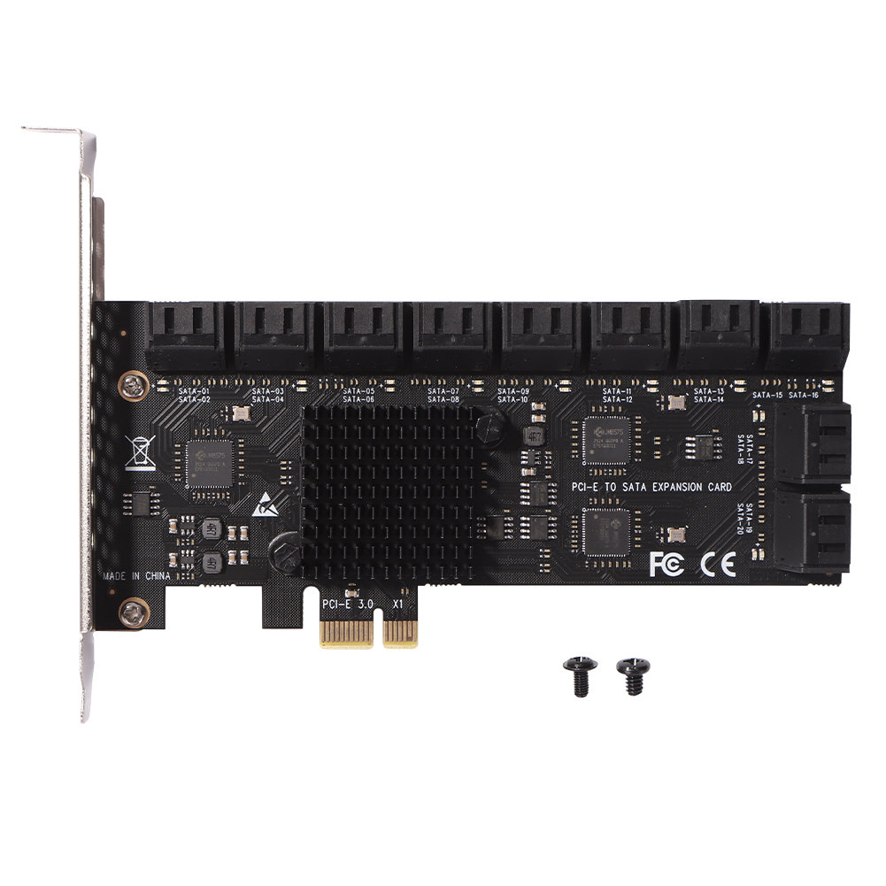 thumbnail image 3 of Adaptador PCIE Tarjeta de expansión de 20 puertos SATA 3.0 Riser 6Gbps para escritorio, 3 of 8