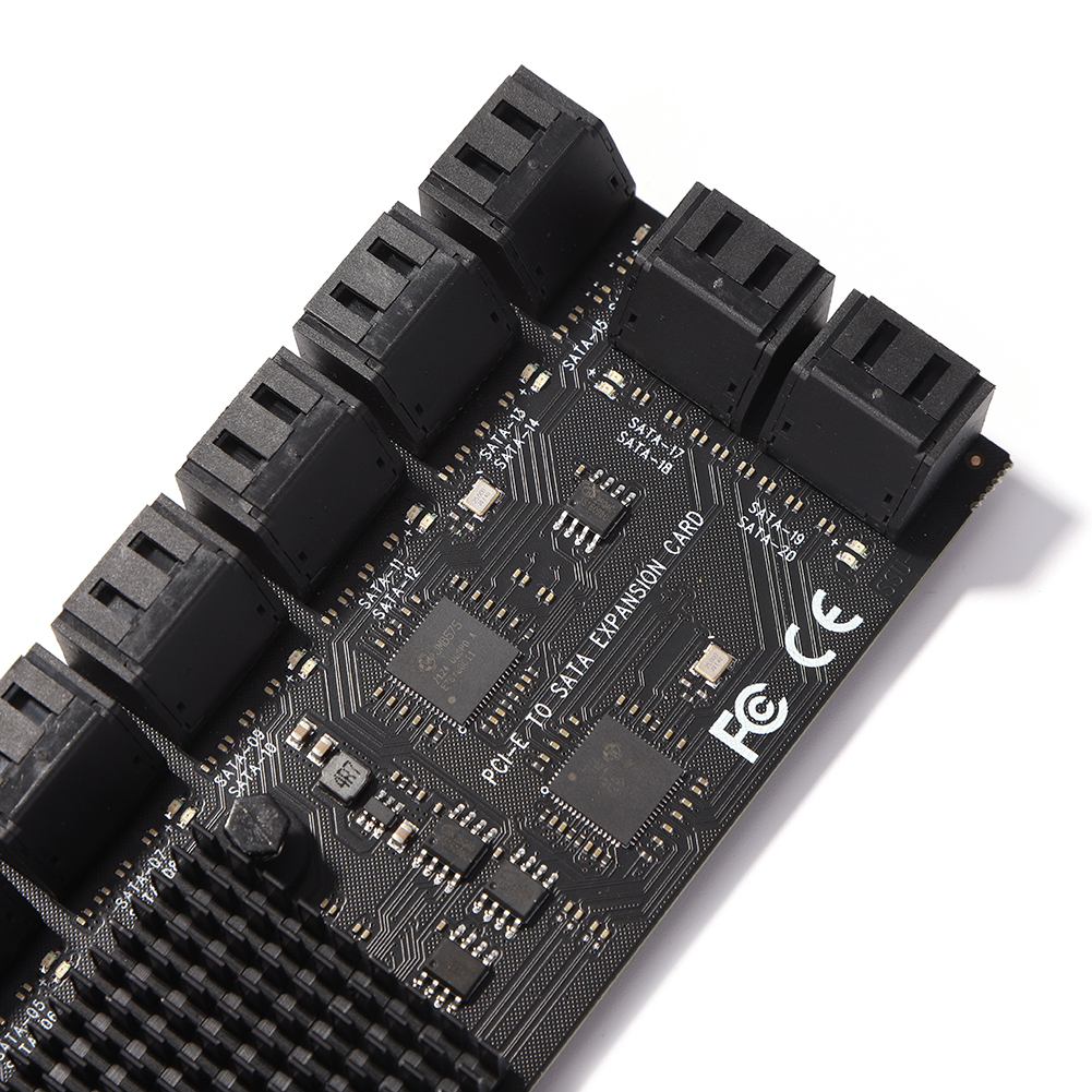 thumbnail image 2 of Adaptador PCIE Tarjeta de expansión de 20 puertos SATA 3.0 Riser 6Gbps para escritorio, 2 of 8