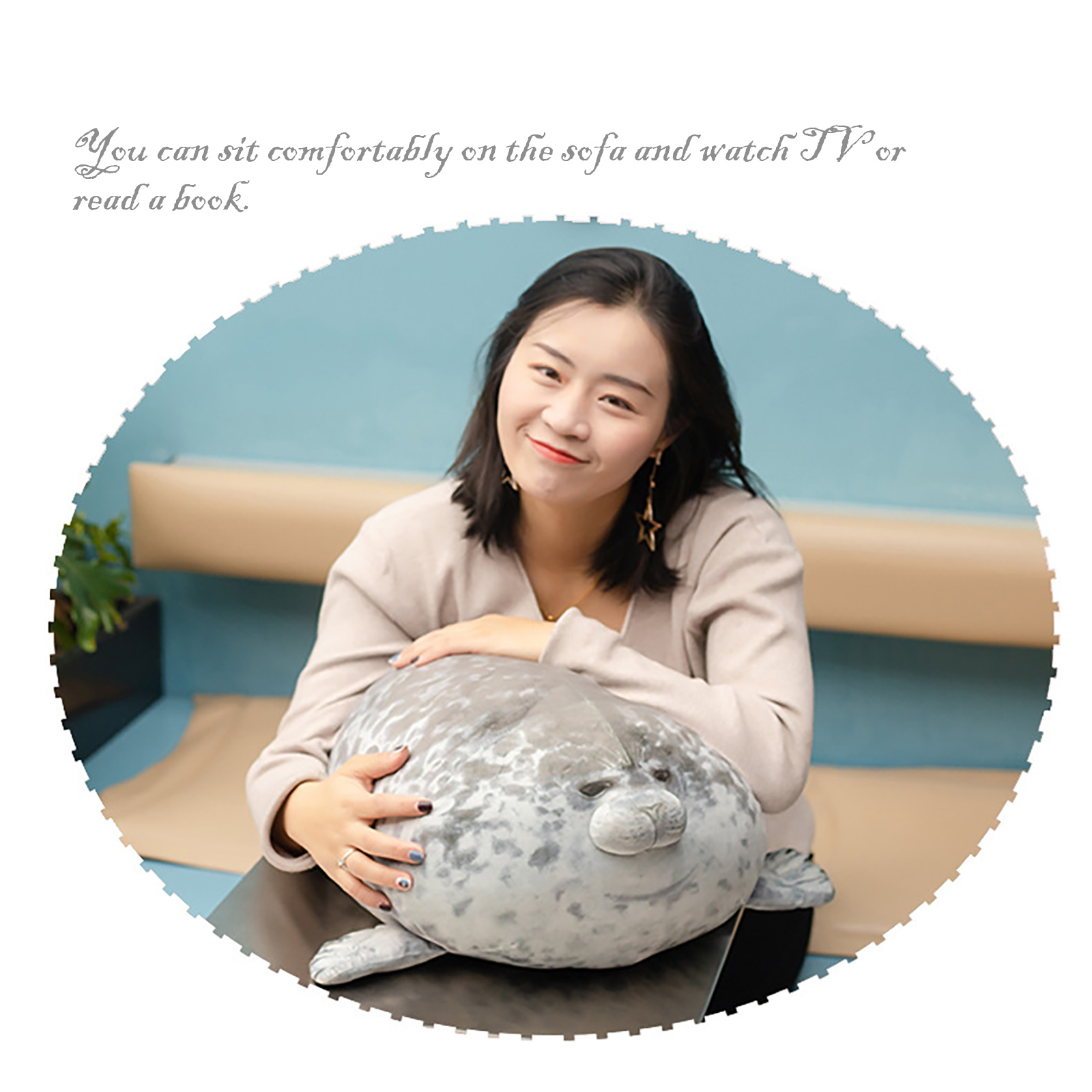 Almohada De Peluche Foca Chubby Blob De 30 Cm, Súper Suave Y Realista, Ideal Para Abrazar Y Decorar