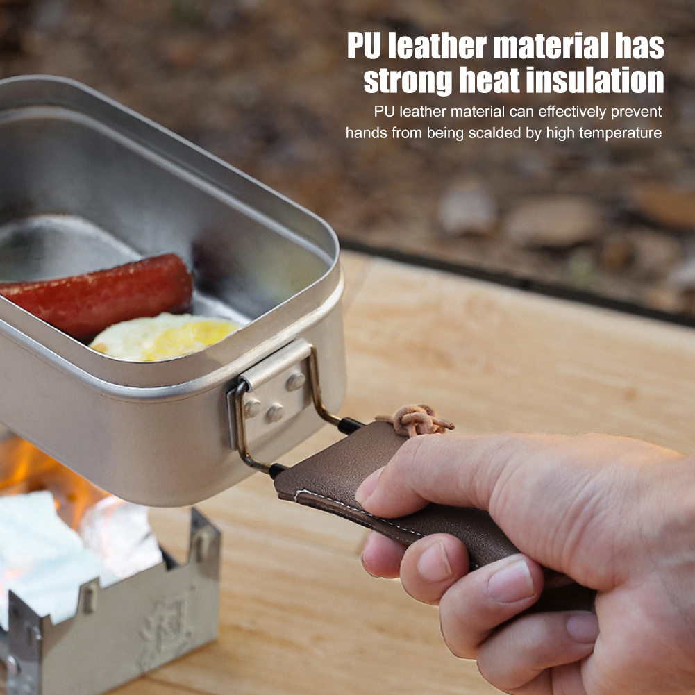 thumbnail image 5 of Funda de cuero para mango de olla, funda resistente al calor, antideslizante para cocina, 5 of 7