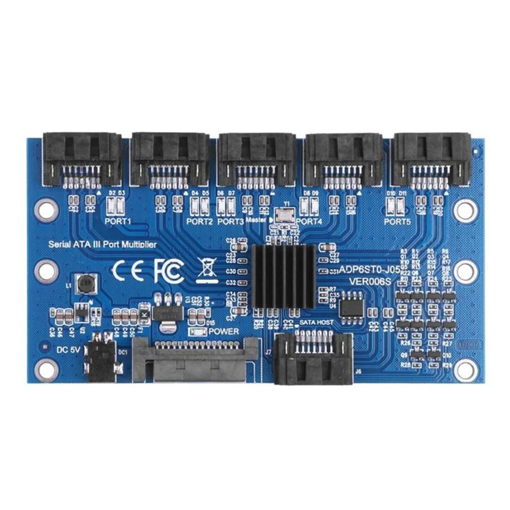 thumbnail image 3 of Tarjeta de expansión SATA 1 a 5 puertos SATA3.0 Placa base 6Gbps Riser Hub Adapter, 3 of 8