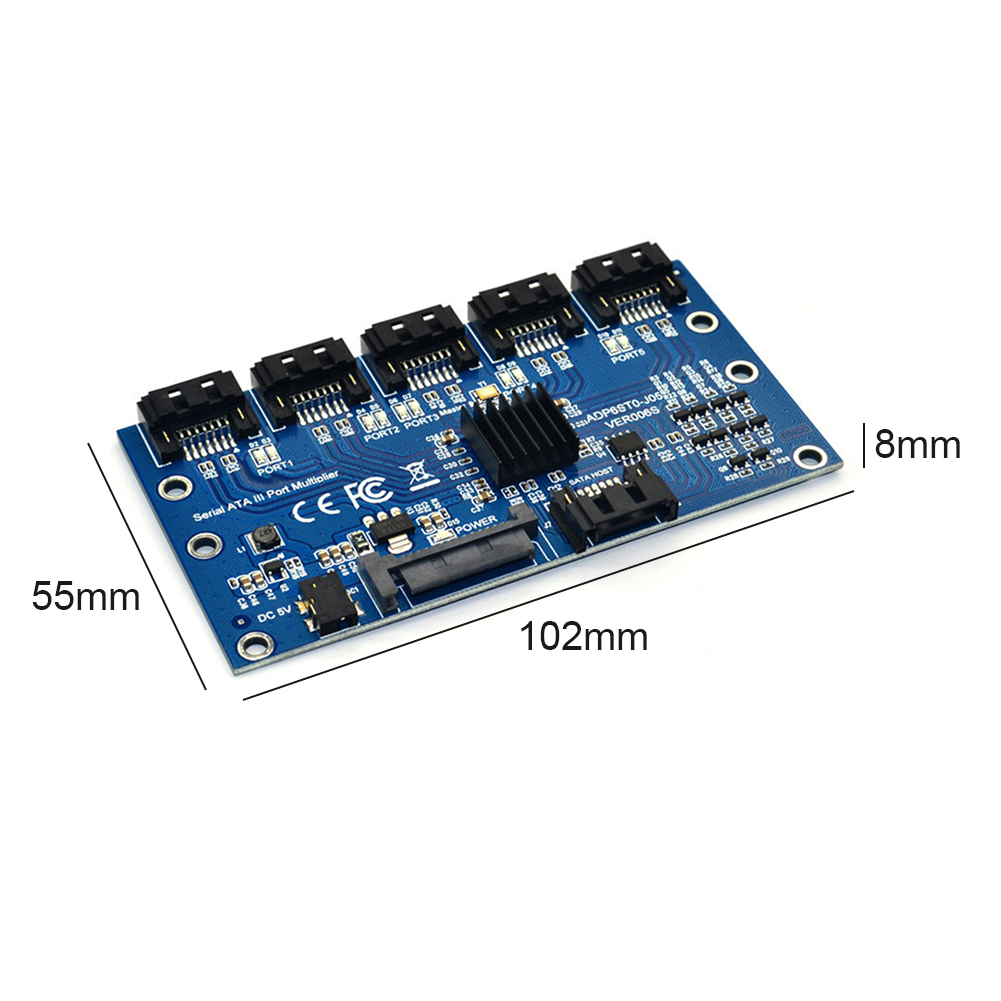 thumbnail image 2 of Tarjeta de expansión SATA 1 a 5 puertos SATA3.0 Placa base 6Gbps Riser Hub Adapter, 2 of 8