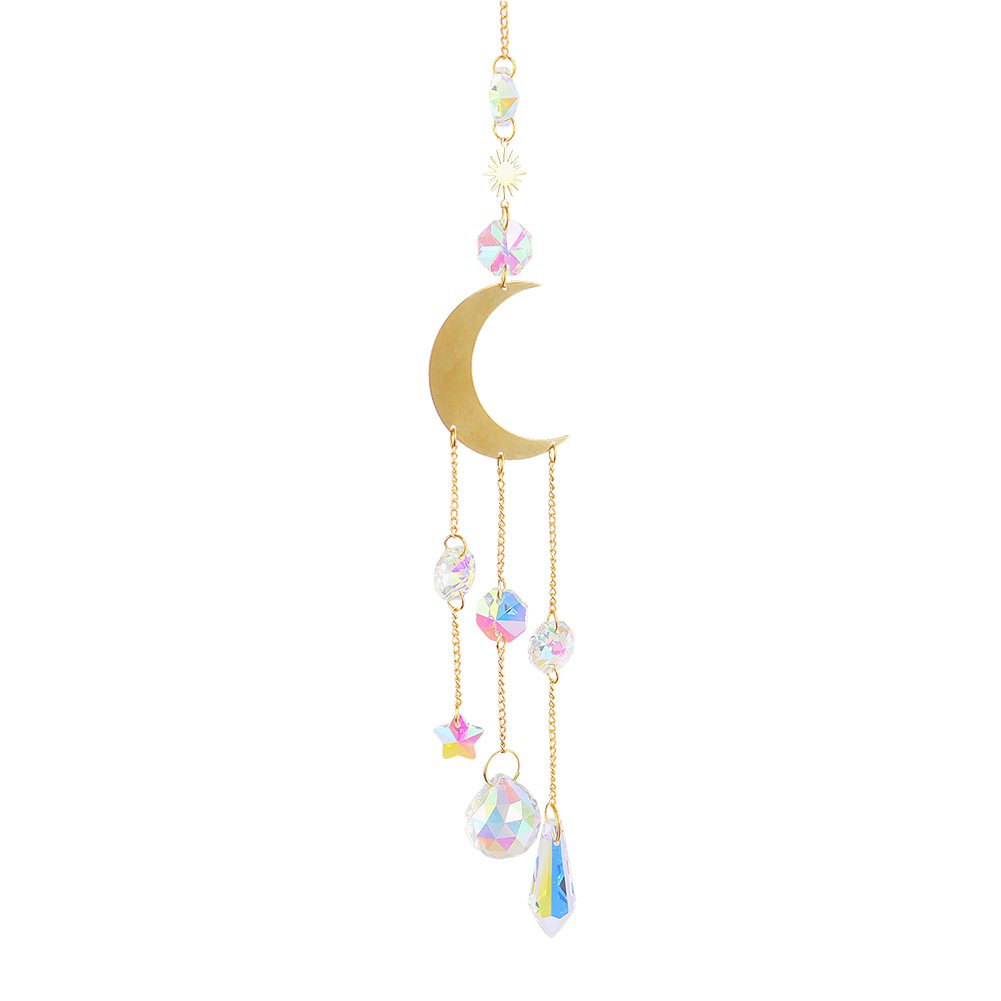 thumbnail image 4 of 1 / 4pcs Crystal Light Catcher Home Wall Moon Sun Patio Colgante Rainbow Maker, 4 of 7