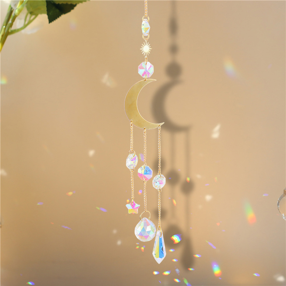 thumbnail image 3 of 1 / 4pcs Crystal Light Catcher Home Wall Moon Sun Patio Colgante Rainbow Maker, 3 of 7