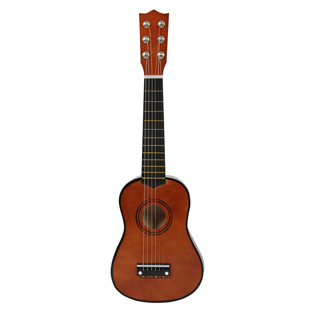 thumbnail image 4 of Guitarra pequeña de 21 pulgadas, tilo, 6 cuerdas, juguete para niños principiantes (A-), café, 4 of 9