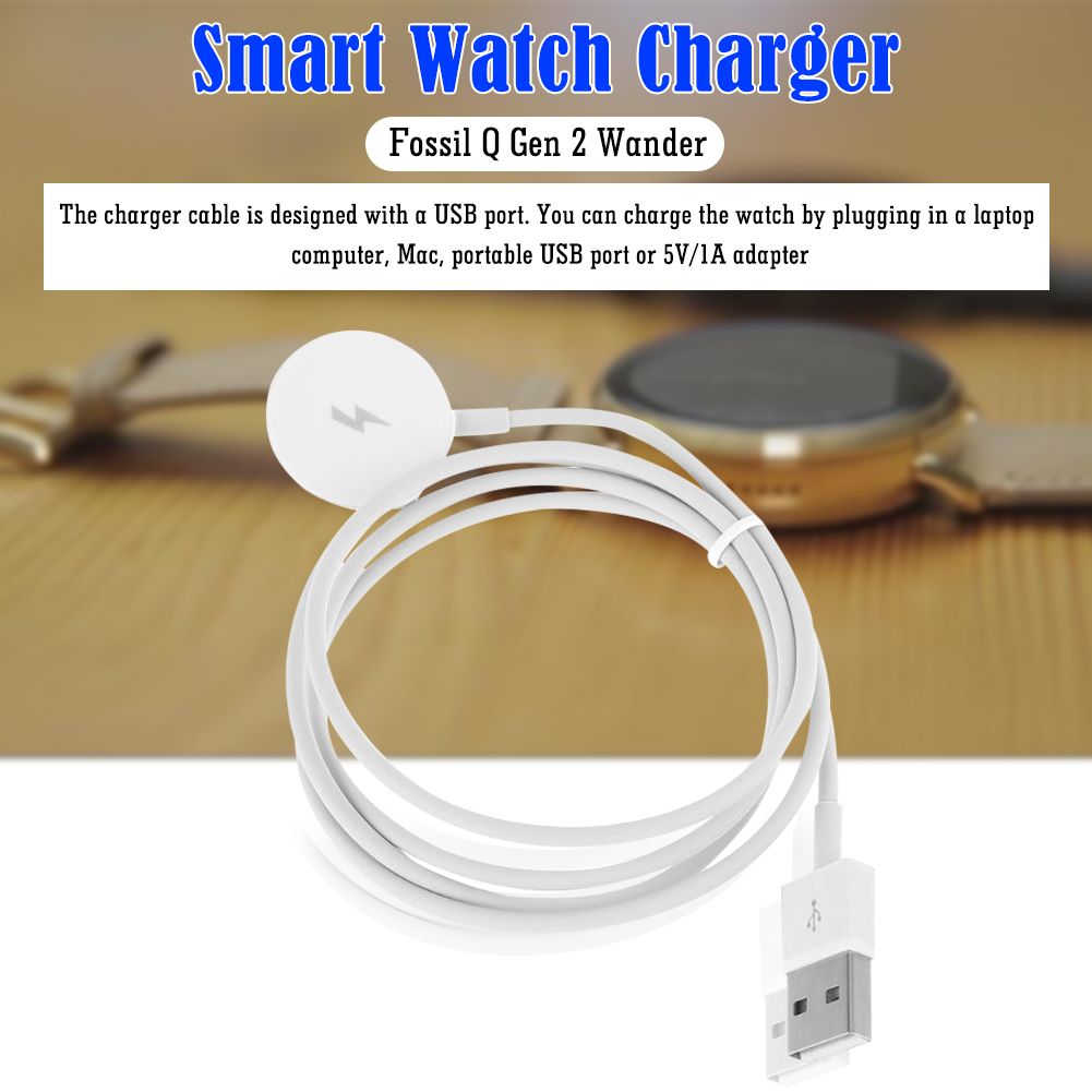 thumbnail image 1 of Adaptador de cargador de reloj de 1 m, accesorios, cable de carga USB para Fossil Gen 1/2/3, 1 of 9