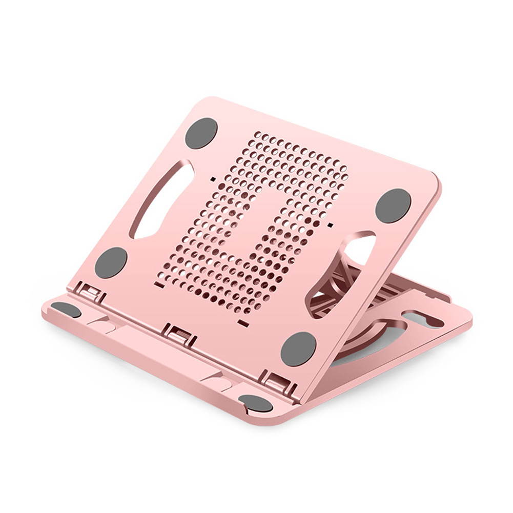 thumbnail image 3 of Soporte para teléfono portátil plegable ajustable en ángulo de 8 niveles para computadora portátil de 14 pulgadas (rosa), 3 of 7