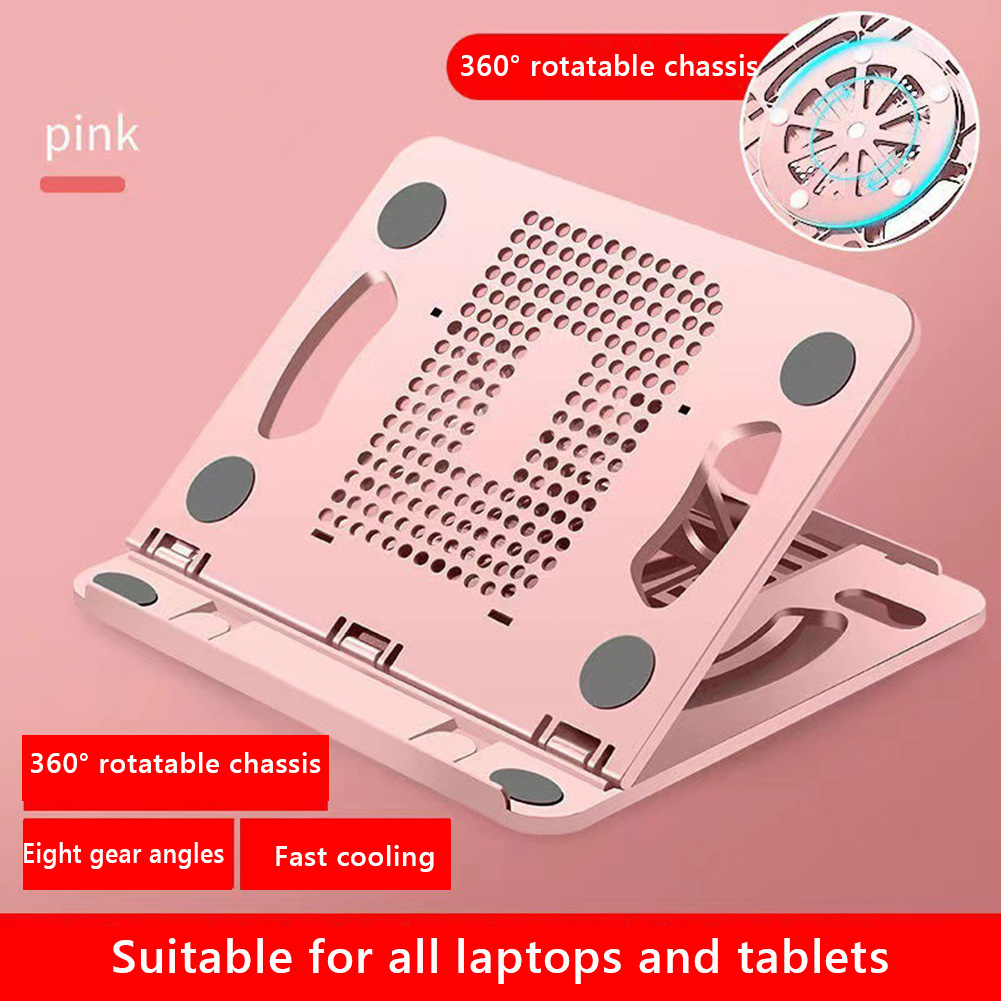 thumbnail image 4 of Soporte para teléfono portátil plegable ajustable en ángulo de 8 niveles para computadora portátil de 14 pulgadas (rosa), 4 of 7
