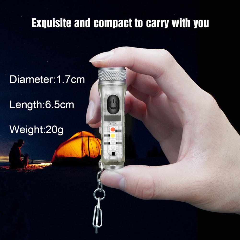 thumbnail image 3 of Mini llavero antorcha con hebilla Linterna de emergencia recargable USB (blanca), 3 of 8