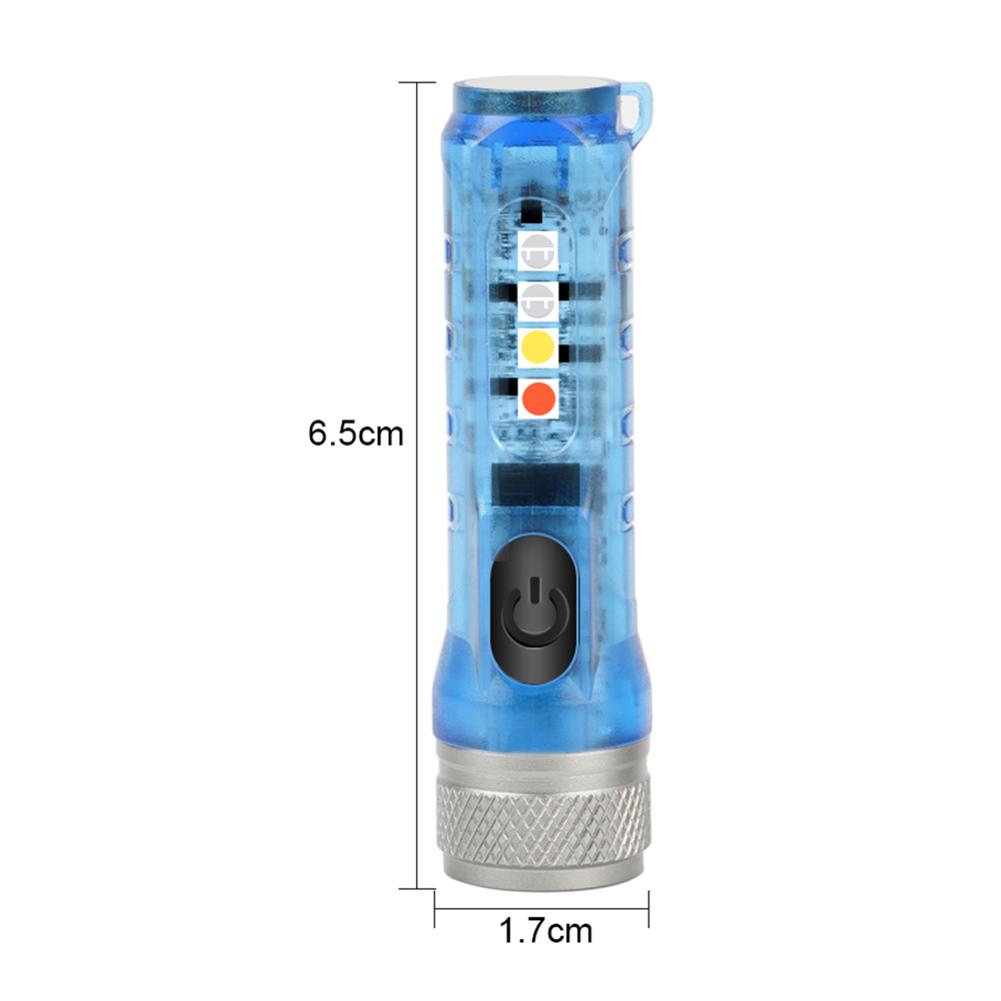 thumbnail image 2 of Mini llavero antorcha con hebilla Linterna de emergencia recargable USB (blanca), 2 of 8
