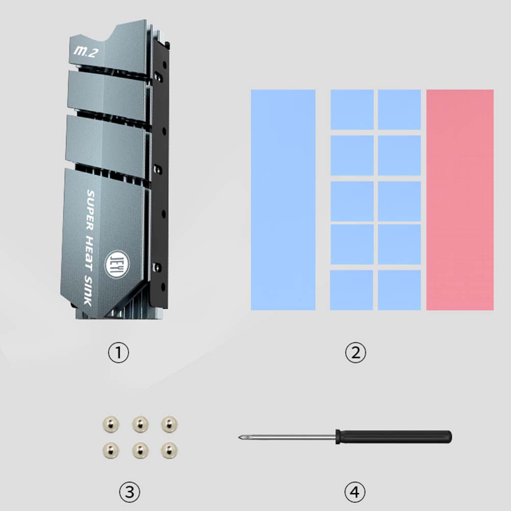 thumbnail image 2 of Disipador de calor Computadora Ehuebsd Almohadilla térmica ColdFish-Gray M.2 NVME SSD, 2 of 7