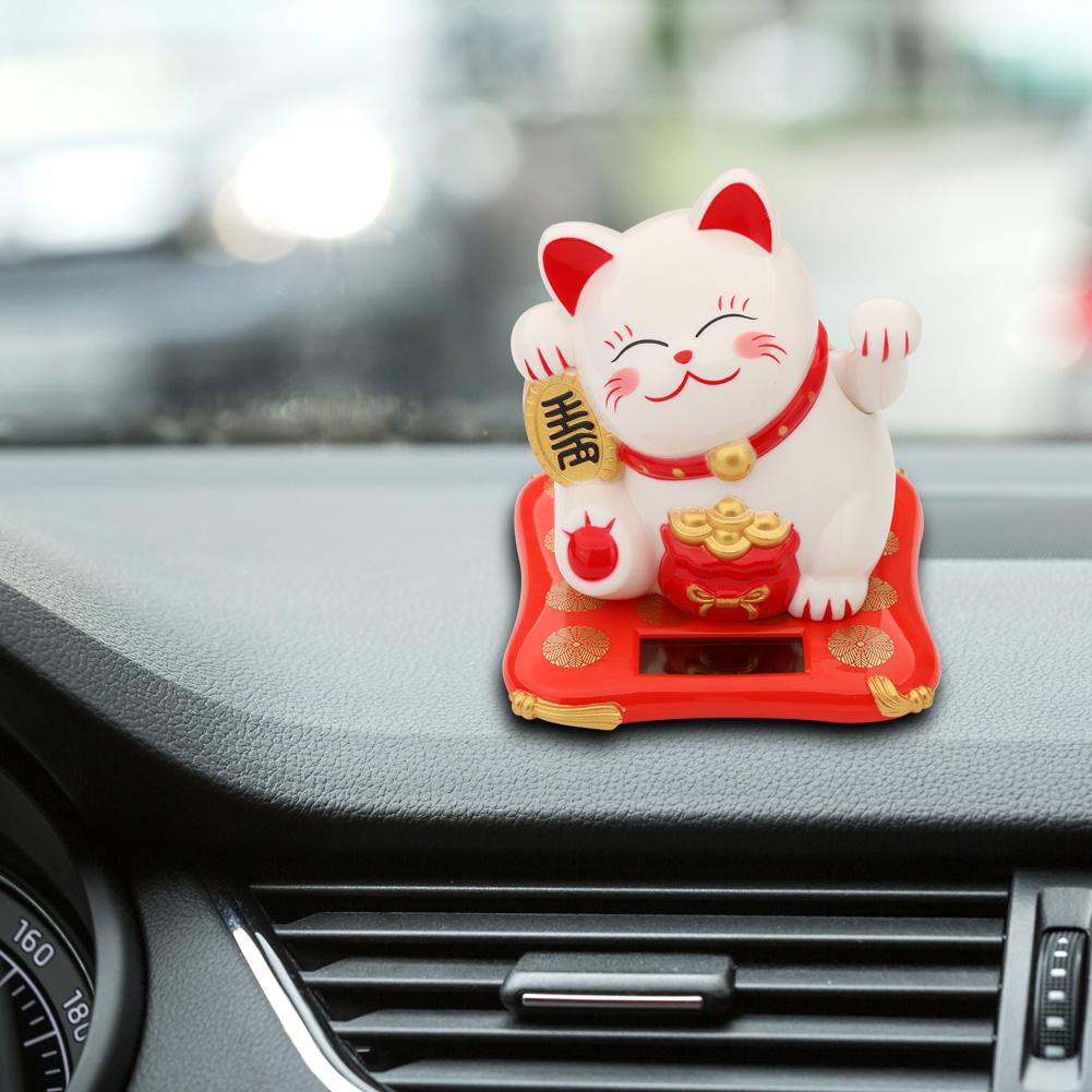thumbnail image 3 of Lindas figuras que agitan las manos Solar Lucky Fortune Cat Riqueza que agita (Blanco), 3 of 9