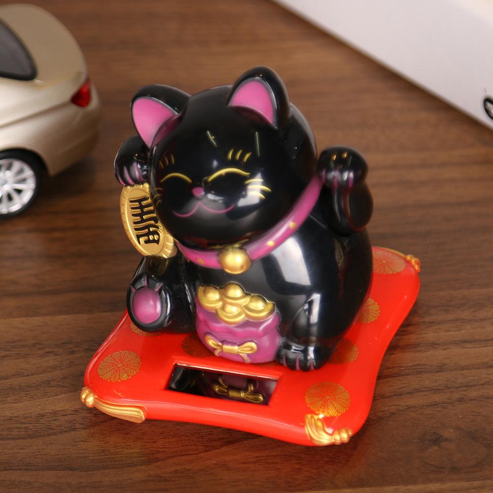 thumbnail image 2 of Lindas figuras que agitan las manos Solar Lucky Fortune Cat Riqueza que agita (Blanco), 2 of 9