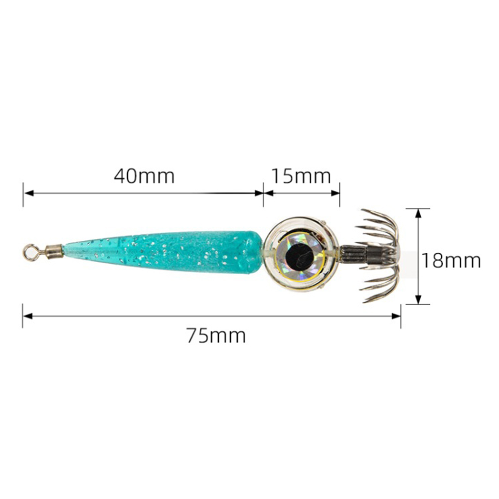 thumbnail image 2 of Señuelo con luz LED para pesca, cebo para peces, calamar, lámpara subacuática de mar, azul, 2 of 8