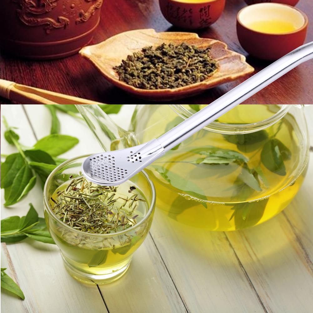 thumbnail image 2 of Filtro de pajita de acero inoxidable hecho a mano Yerba Mate Tea Bombilla Tool, 2 of 9