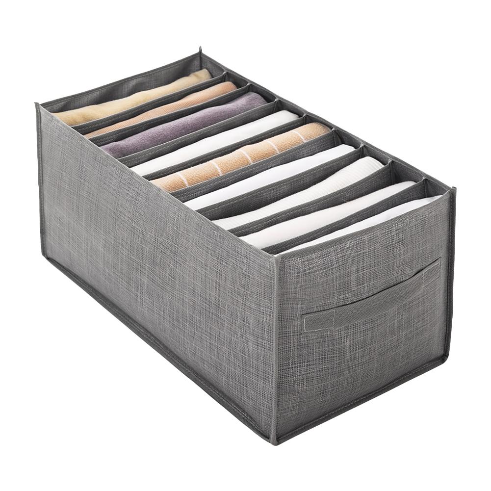 thumbnail image 4 of Organizador de ropa para guardarropa, caja de almacenamiento con compartimento para vaqueros (mango de 9 rejillas), 4 of 8