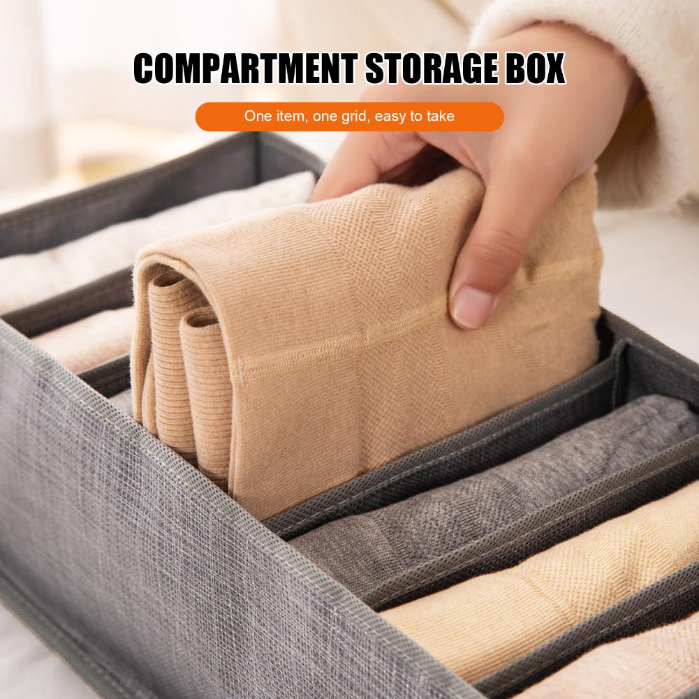 thumbnail image 3 of Organizador de ropa para guardarropa, caja de almacenamiento con compartimento para vaqueros (mango de 9 rejillas), 3 of 8