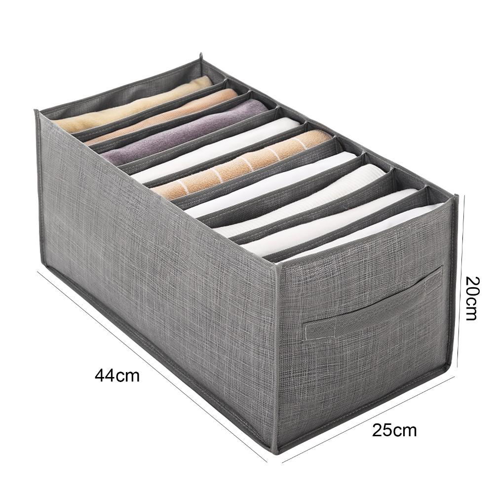 thumbnail image 2 of Organizador de ropa para guardarropa, caja de almacenamiento con compartimento para vaqueros (mango de 9 rejillas), 2 of 8