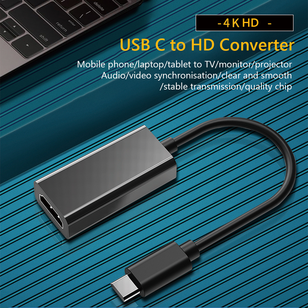 thumbnail image 1 of 1 Cable Adaptador 4K USB3. USB tipo C a HDMI compatible con Microsoft, 1 of 9