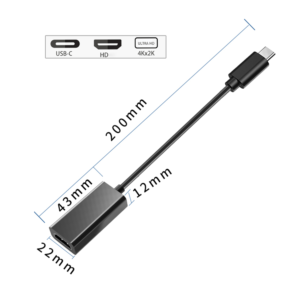 thumbnail image 2 of 1 Cable Adaptador 4K USB3. USB tipo C a HDMI compatible con Microsoft, 2 of 9