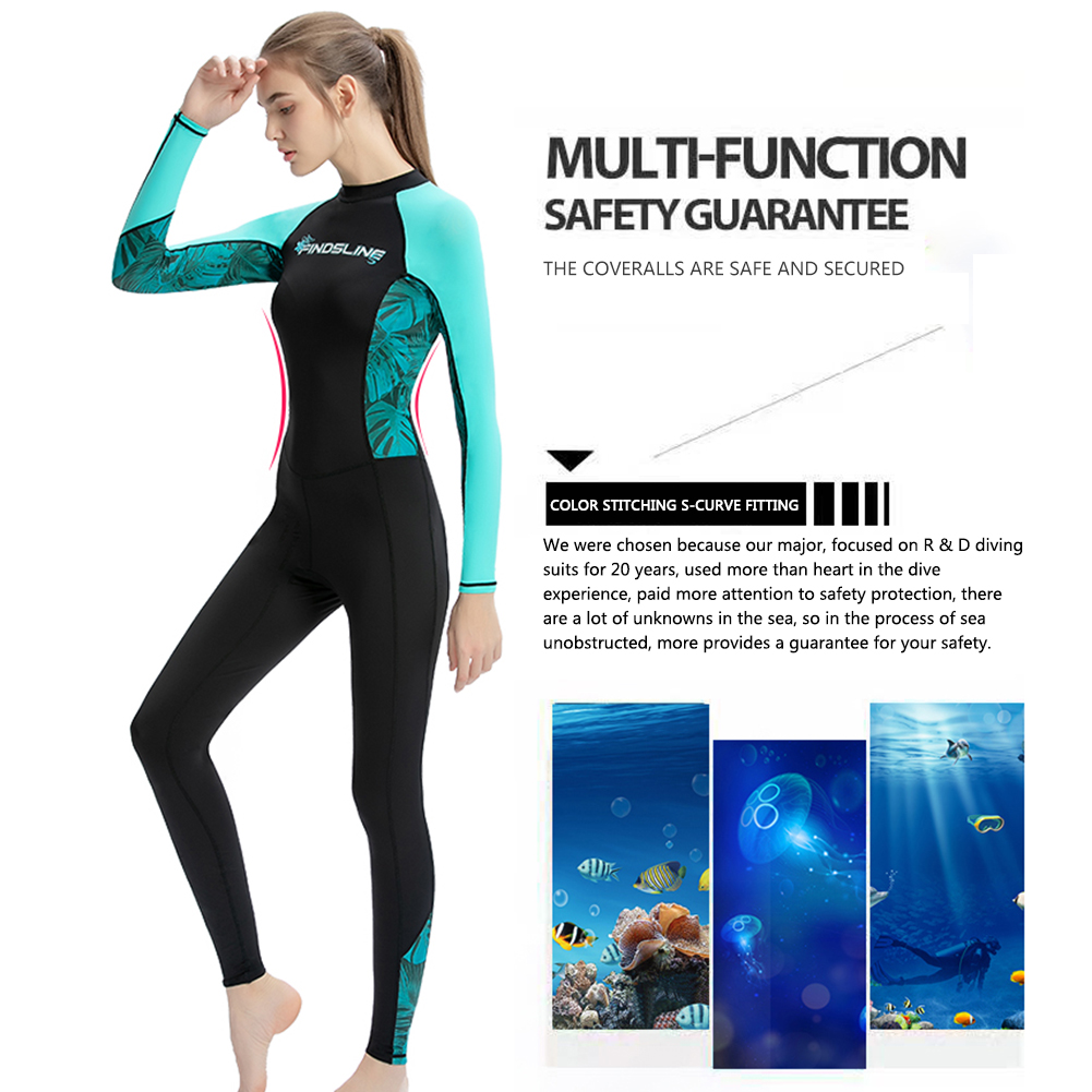 thumbnail image 4 of Mono de manga larga con protección solar de secado rápido para mujer, traje de surf de una pieza de cuerpo completo de seda helada, 4 of 8